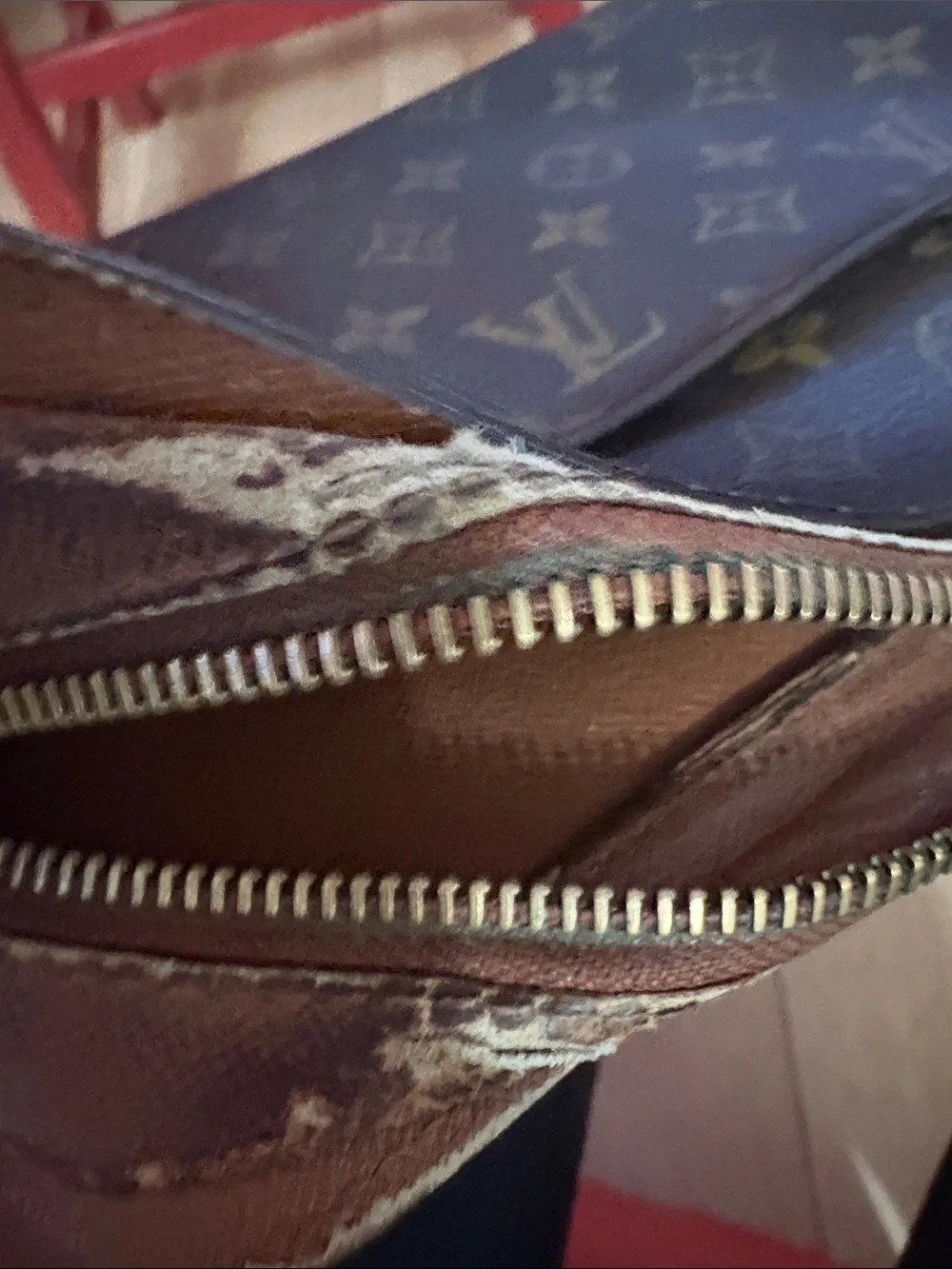 Louis Vuitton Vintage Monogram Canvas Wristlet Pouch with Leather Strap